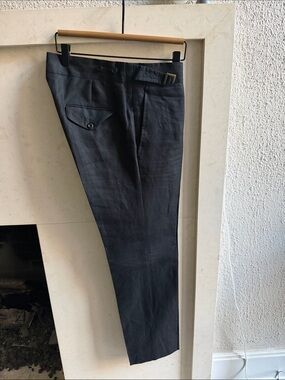 Rubinacci Napoli Black Men's Dress Trousers